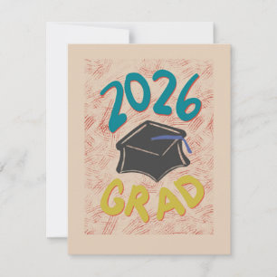 Class of 2026 Grunge Style Graduation Announcement