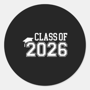 Class of 2026 high school senior graduation cap classic round sticker