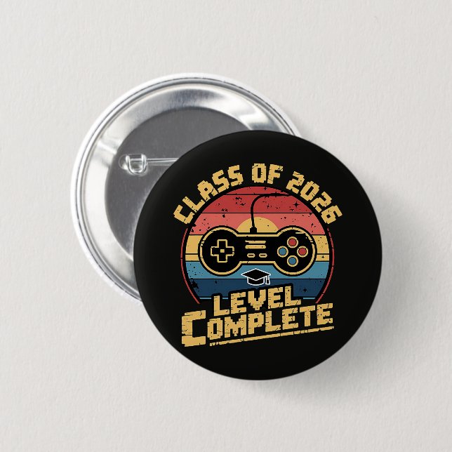 Class Of 2026 Level Complete 6 Cm Round Badge (Front & Back)