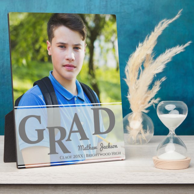 Class of 2026 Male Graduation Photo Keepsake Plaque (Side)