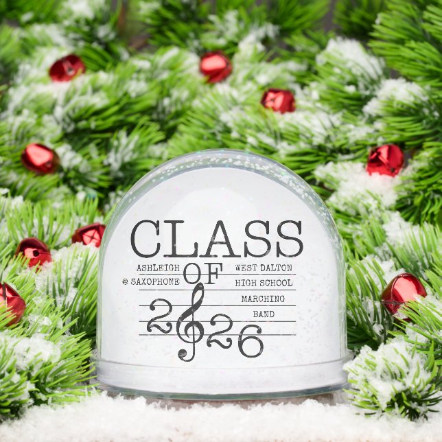 Class of 2026 Marching Band Graduate Inspirational Snowglobe (Christmas)