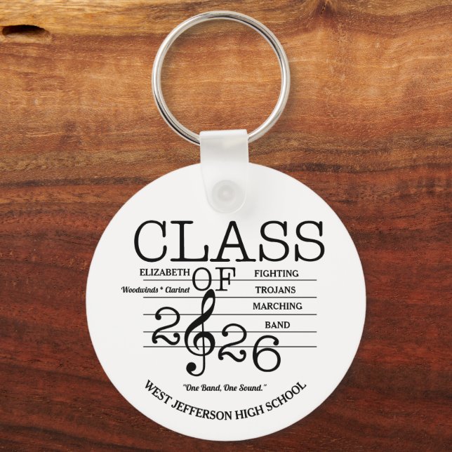 Class of 2026 Marching Band Graduation Key Ring (Front)