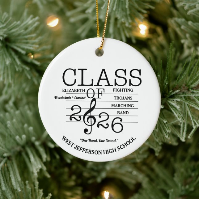 Class of 2026 Marching Band Music Ceramic Tree Decoration (Tree)