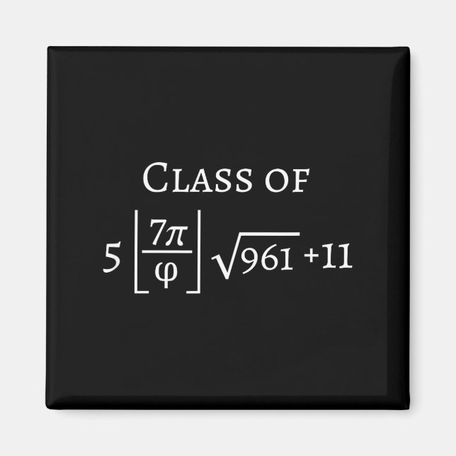 Class of 2026 math geek funny senior graduation magnet (Front)