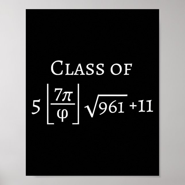Class of 2026 math geek funny senior graduation poster (Front)