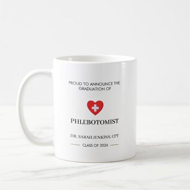 Class of 2026 Phlebotomist CPT Graduation  Coffee Mug (Left)