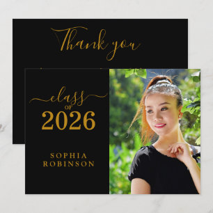 Class of 2026 Photo Modern Thank You Card