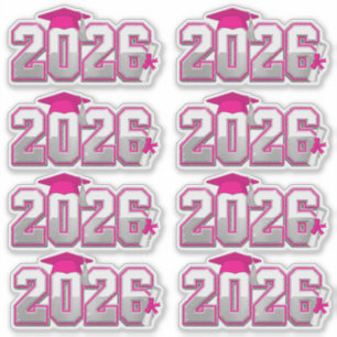 Class of 2026 Pink and Silver Graduation