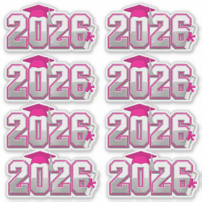 Class of 2026 Pink and Silver Graduation  (Front)
