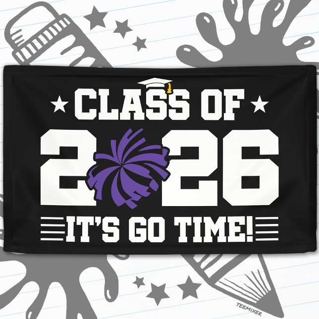 Class of 2026 Purple Cheer Graduation It’s Go Time Banner (Creator Uploaded)