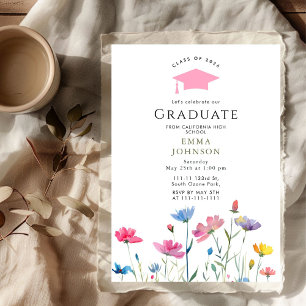 class of 2026 Rustic Spring Wildflower Graduation Invitation