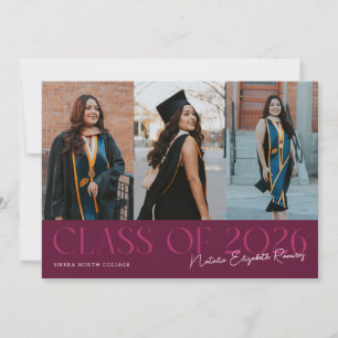 Class of 2026 Script Name Cranberry Grad Photo Announcement
