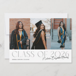 Class of 2026 Script Name White Grad Photo Announcement