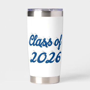 Class of 2026 sea blue script graduation insulated tumbler