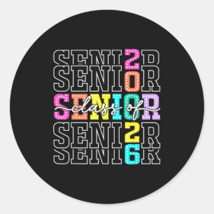 Class of 2026 senior 2026 graduation student men classic round sticker