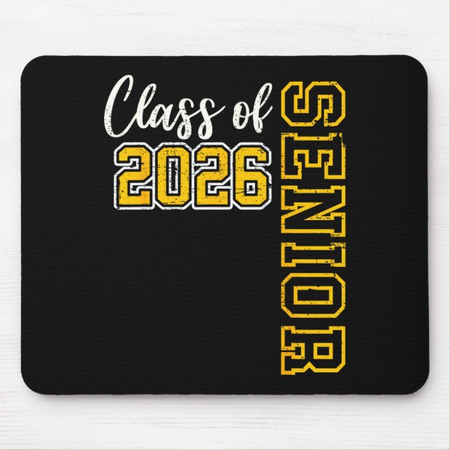 Class of 2026 senior 26 high school graduation mouse mat (Front)