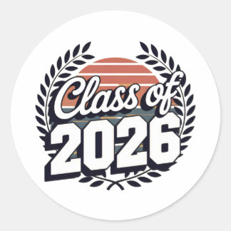 Class of 2026 Senior Back to School Classic Round Sticker