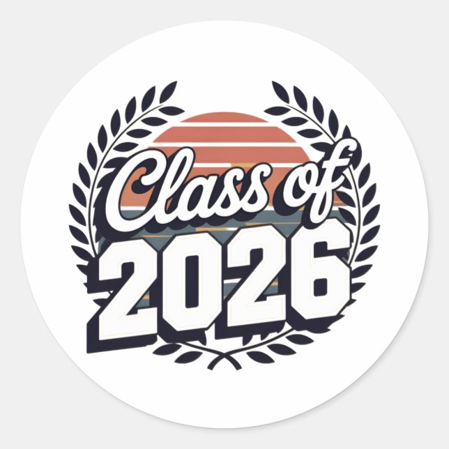 Class of 2026 Senior Back to School Classic Round Sticker (Front)