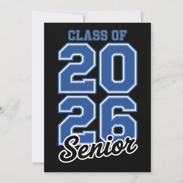 Class Of 2026 Senior Blue Graduation Graduate Announcement (Front)