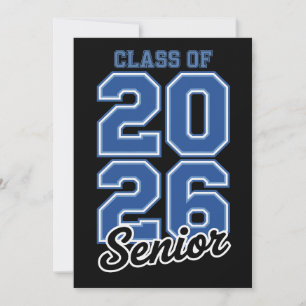 Class Of 2026 Senior Blue Graduation Graduate Invitation