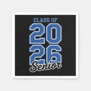 Class Of 2026 Senior Blue Graduation Graduate Napkin