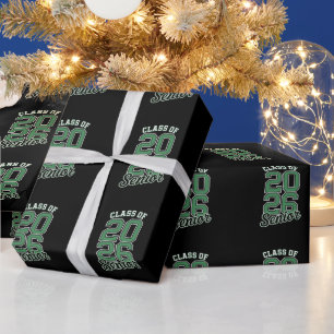 Class Of 2026 Senior Green Graduation Graduate Wrapping Paper