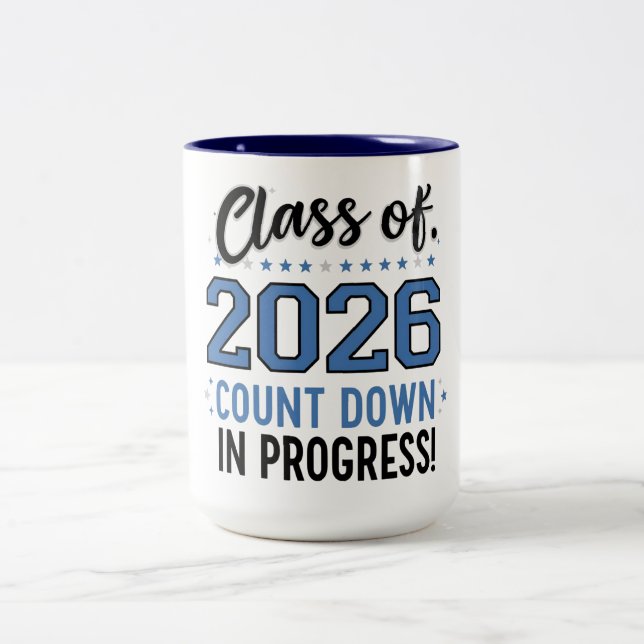 Class of 2026 Senior Pride Typography  Two-Tone Coffee Mug (Center)