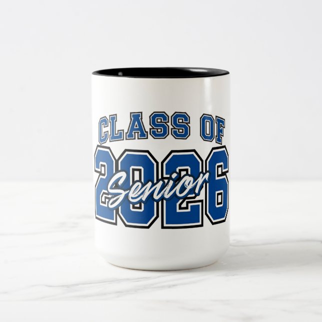 Class of 2026 Senior Pride Typography  Two-Tone Coffee Mug (Center)