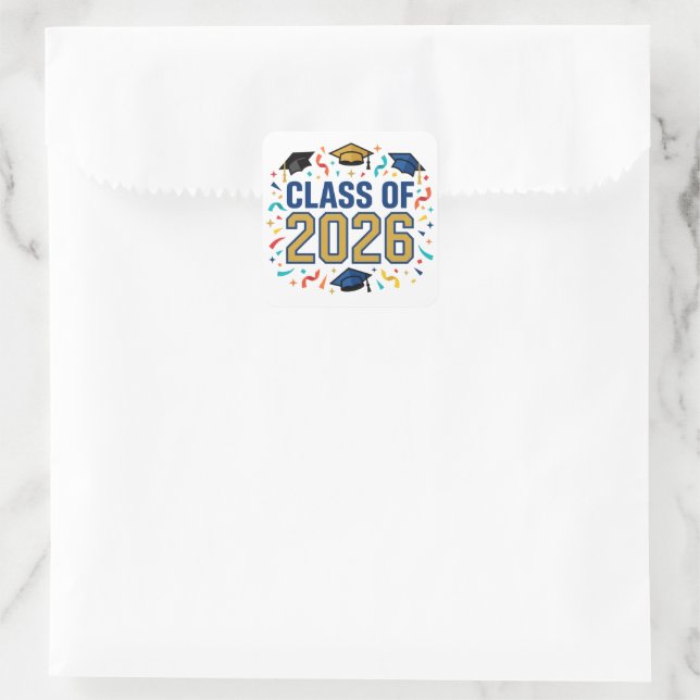 Class of 2026 square sticker (Bag)