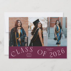 Class of 2026 Typography Grad Photo Cranberry Announcement