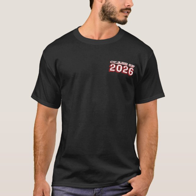 Class of 2026 Varsity Font Front and Back Graduati T-Shirt (Front)