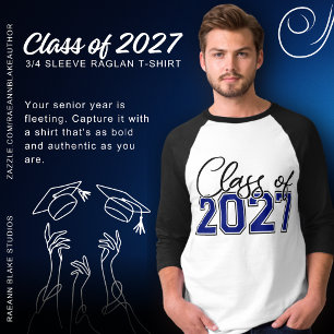 Class of 2027 3/4 Sleeve Raglan T-Shirt
