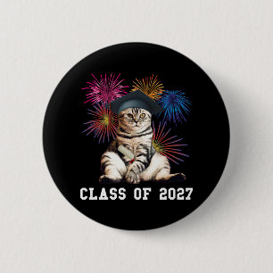 Class of 2027 Cat Lover 6 Cm Round Badge