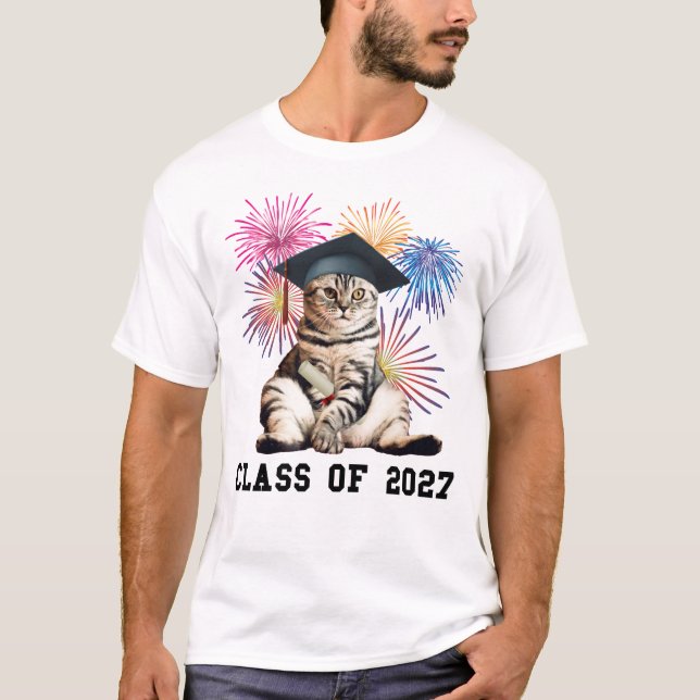 Class of 2027 Cat Lover T-Shirt (Front)