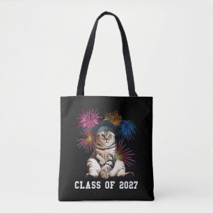 Class of 2027 Cat Lover Tote Bag