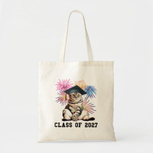 Class of 2027 Cat Lover Tote Bag
