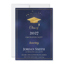 Class of 2027 Graduation Party, Navy Gold Cap