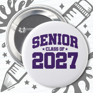 Class of 2027 High School Graduation Senior 2027 6 Cm Round Badge