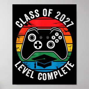 Class of 2027 level complete video gamer senior poster