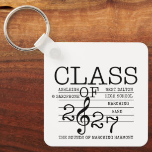 Class of 2027 Marching Band Graduate Inspirational Key Ring