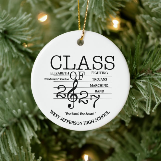 Class of 2027 Marching Band Music Ceramic Tree Decoration (Tree)