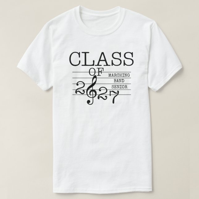 Class of 2027 Marching Band Senior T-Shirt (Design Front)