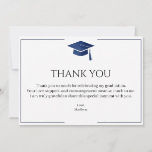 Class of 2027 Navy Blue Graduation Thank You Card