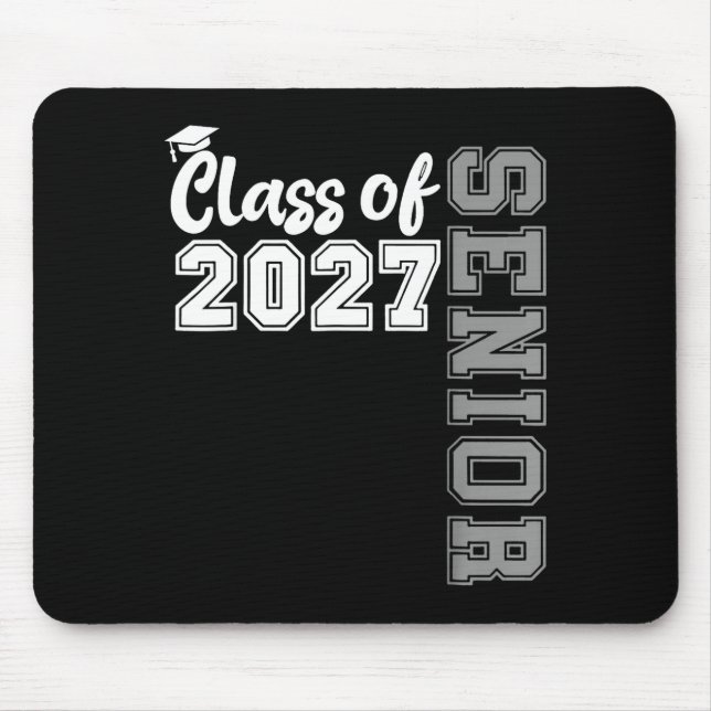 Class of 2027 senior 2027 back to school graduatio mouse mat (Front)