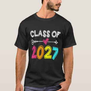 Class Of 2027 Senior 2027 Grow With Me School Grad T-Shirt