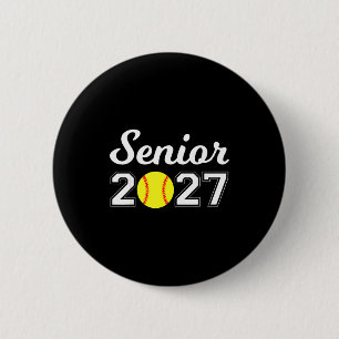 Class of 2027 softball senior graduation graduate 6 cm round badge