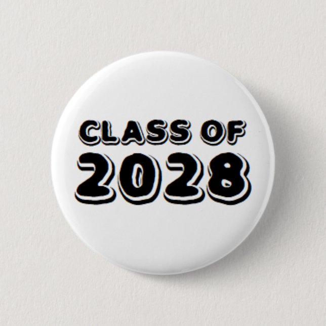class of 2028  6 cm round badge (Front)