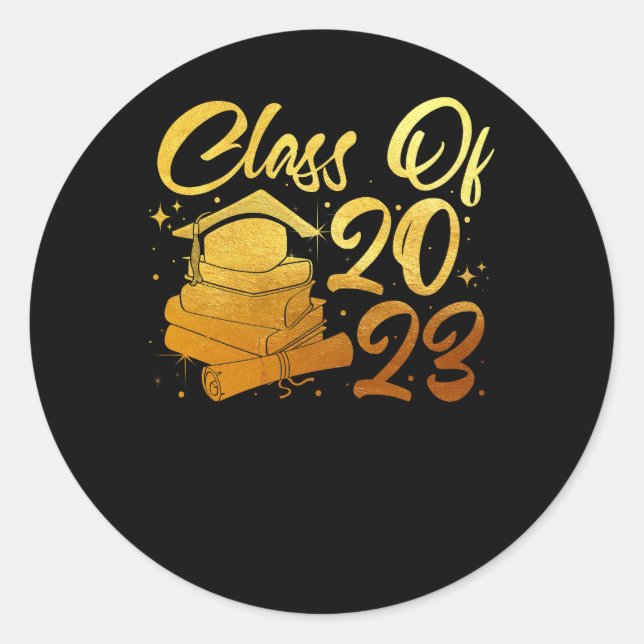 Class of 2028 Graduation Students Bachelor_s Hat S Classic Round Sticker (Front)