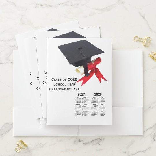 Class of 2028 Graduation Year Calendar by Janz Pocket Folder Zazzle.co.uk