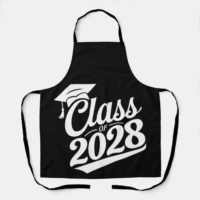 Class Of 2028 Proud Graduate Graduation Apron (Front)